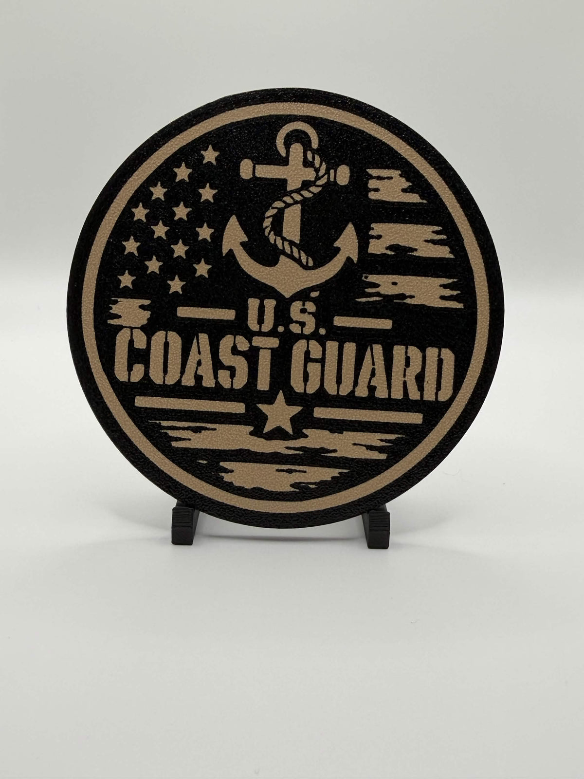 U.S. Coast Guard patriotic 3D printed coaster by MegaRem3D